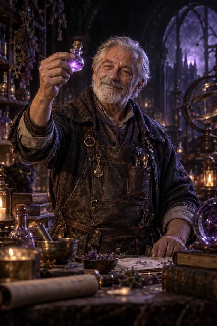 Original game character concept: the alchemist