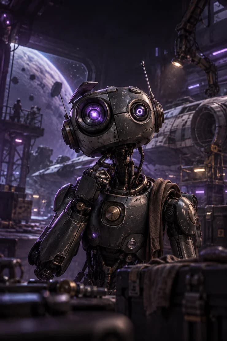 Original game character concept: the expedition robot