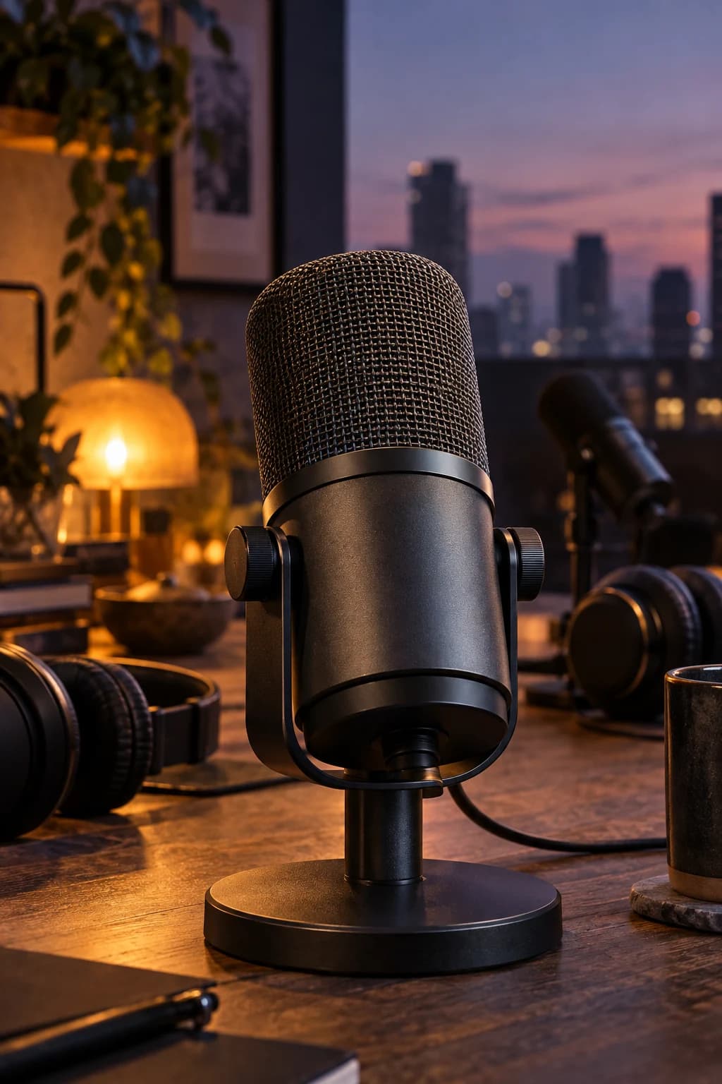 Microphone ready for podcast narration